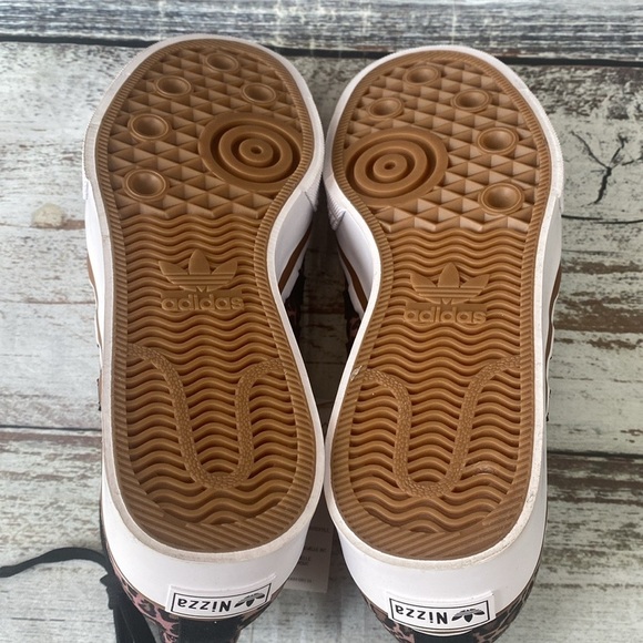 Adidas Nizza Platform Mid Leopard Print Sneakers Pink/Blk/Brwn Size 6 GY9531 - Picture 6 of 13